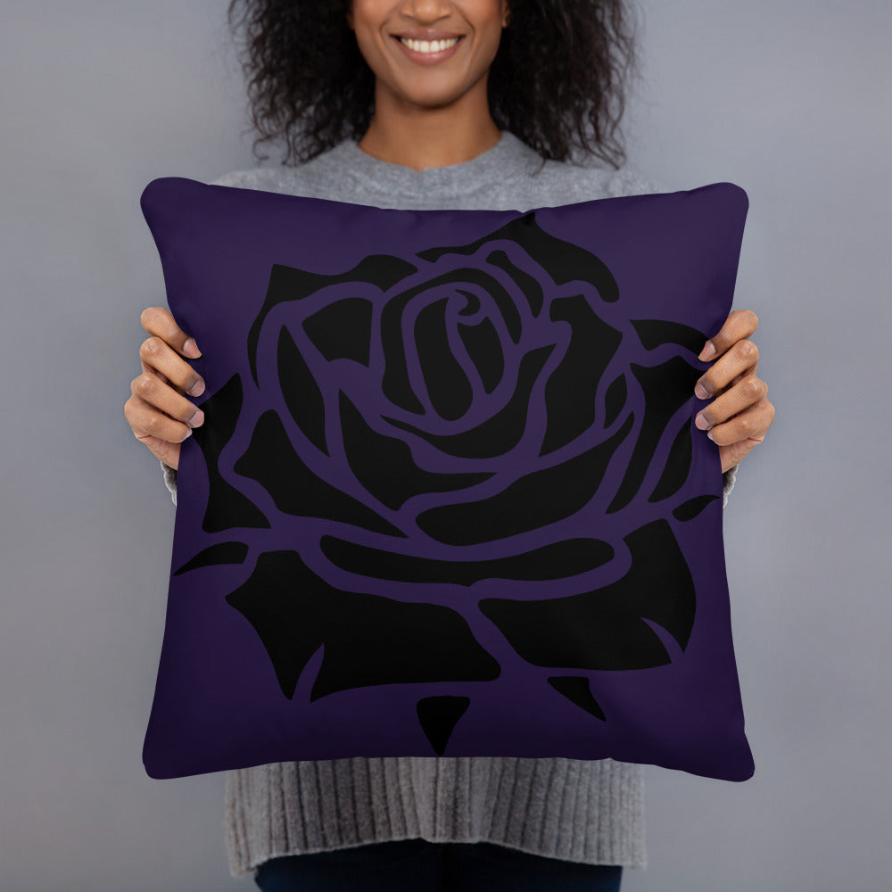 DEEP PURPLE ROSE PILLOW