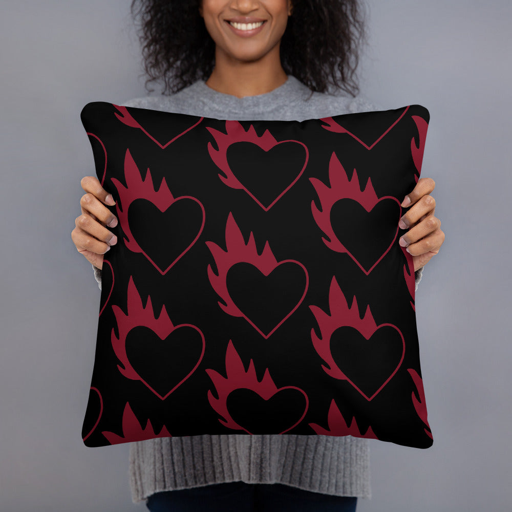 FLAMING HEART ACCENT PILLOW