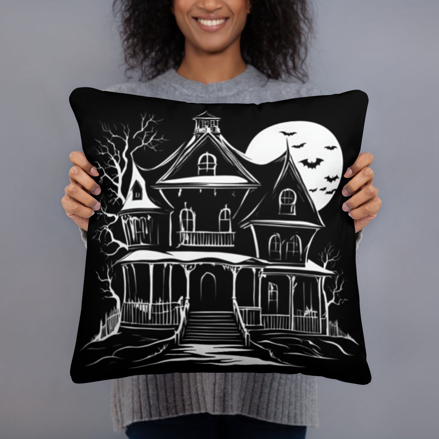 HAUNTED HOUSE ACCENT PILLOW