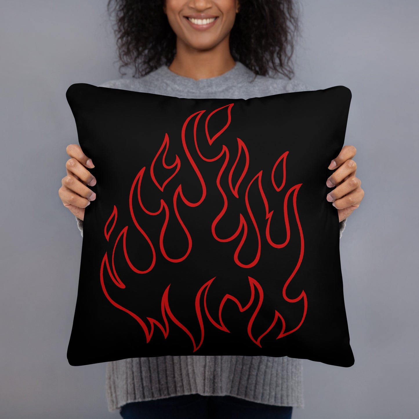 RED FLAME ACCENT PILLOW