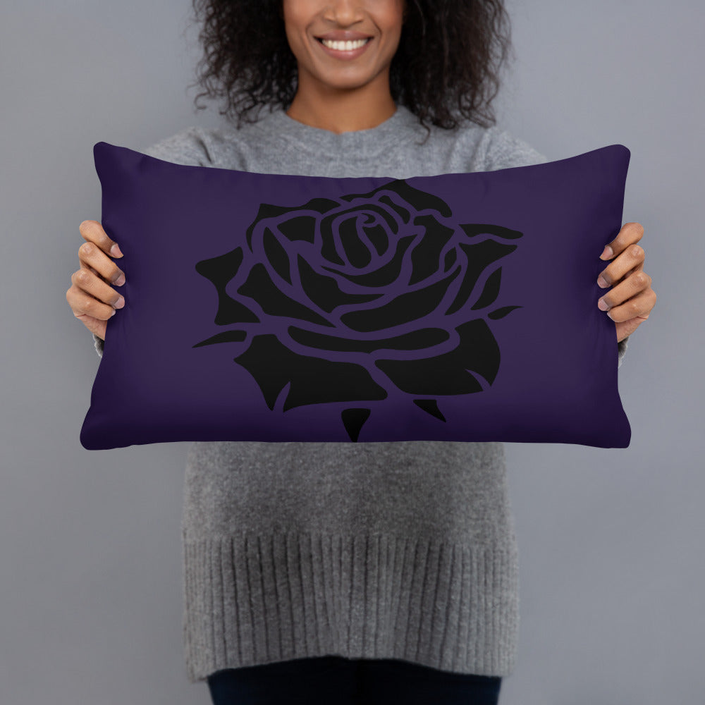 DEEP PURPLE ROSE PILLOW