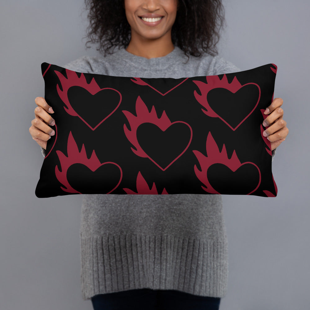 FLAMING HEART ACCENT PILLOW