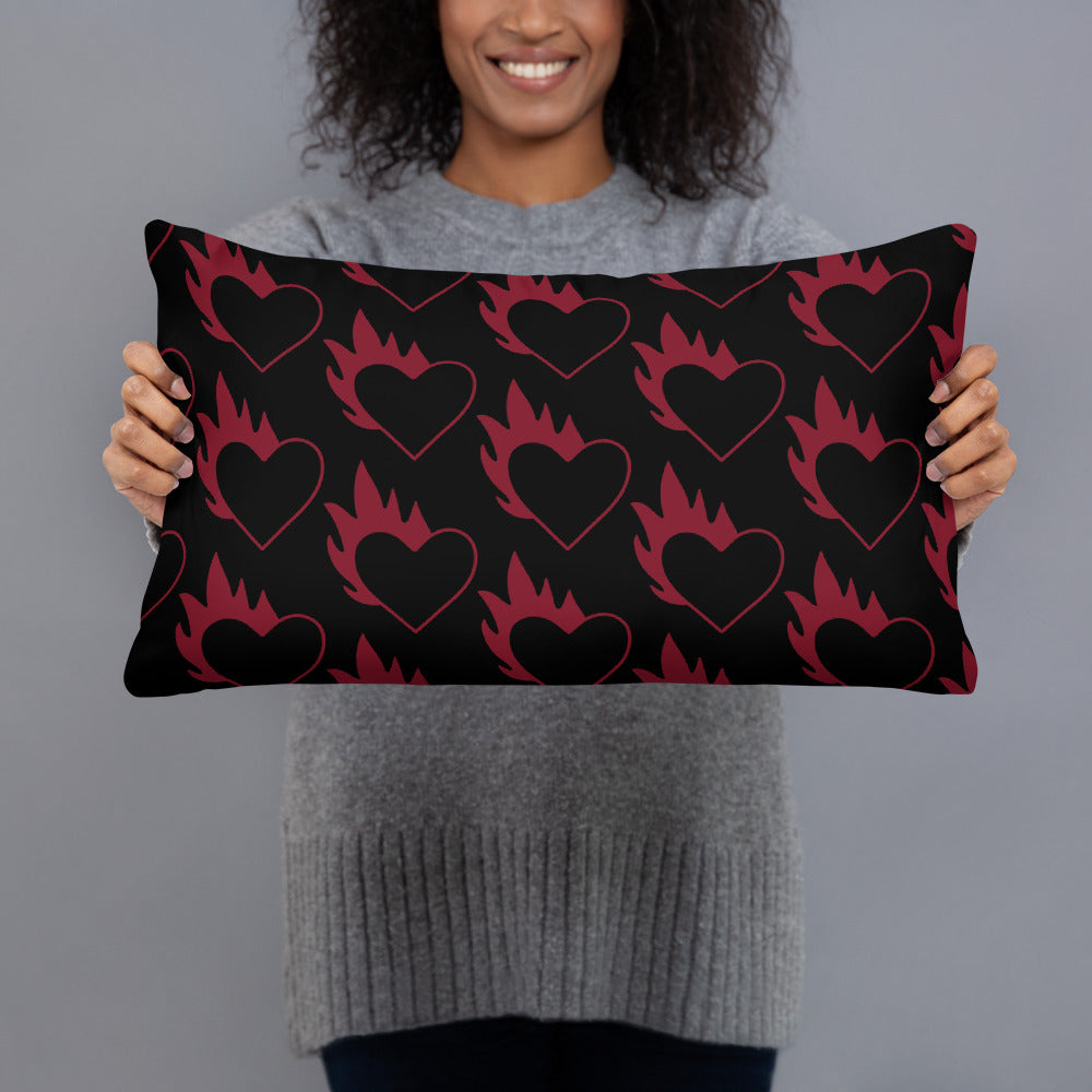 FLAMING HEART ACCENT PILLOW