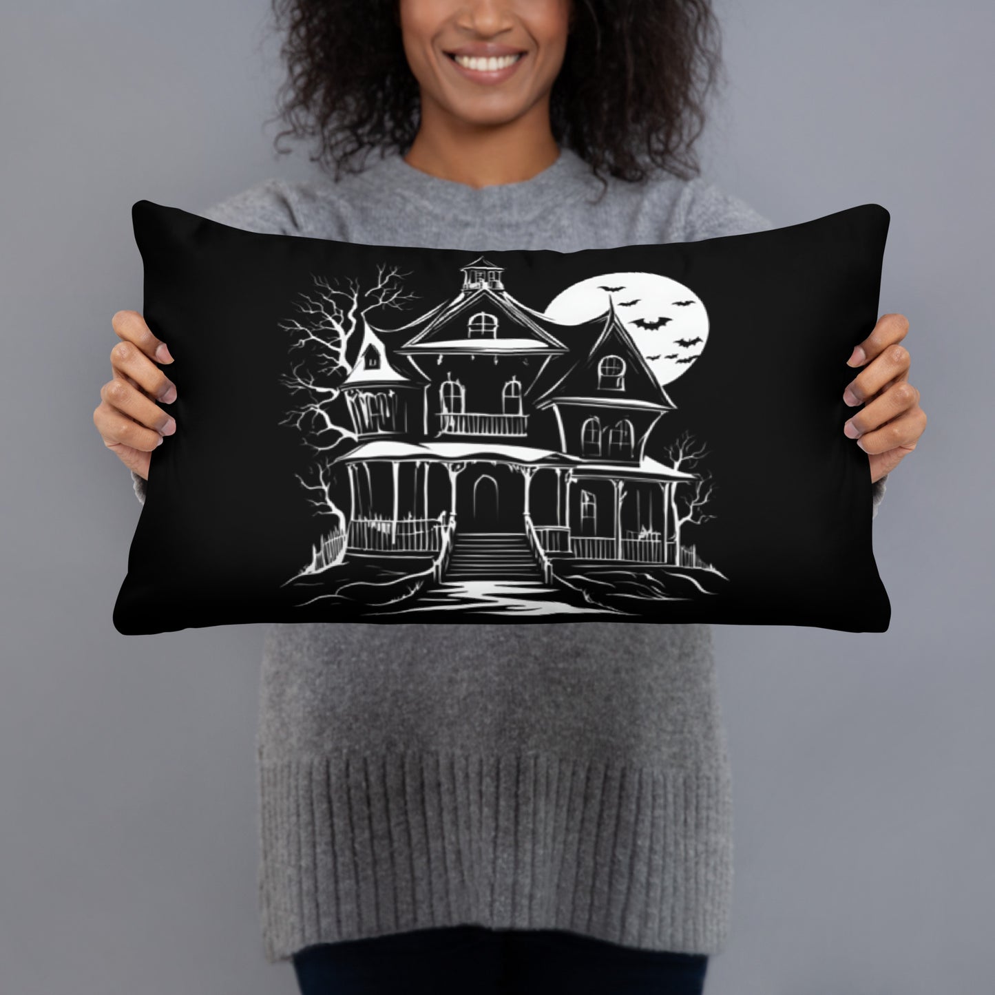 HAUNTED HOUSE ACCENT PILLOW