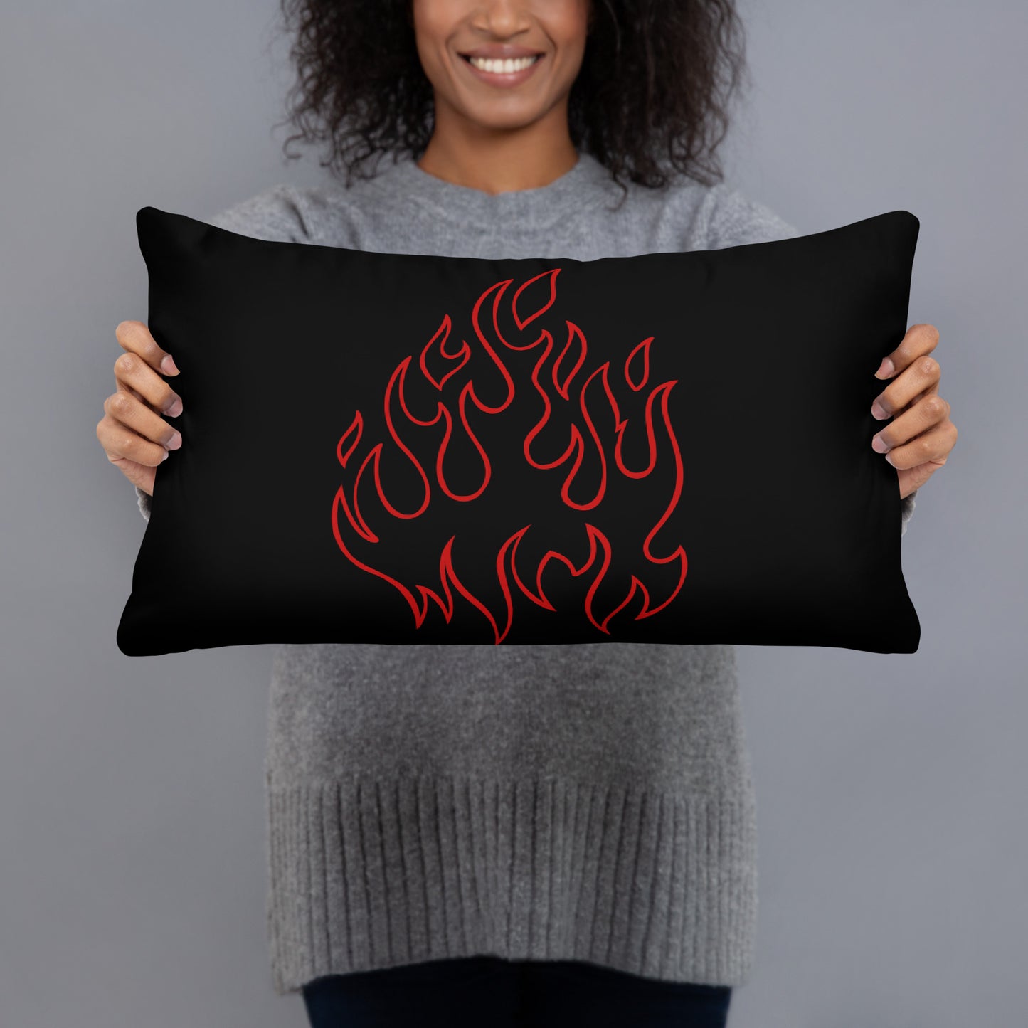 RED FLAME ACCENT PILLOW