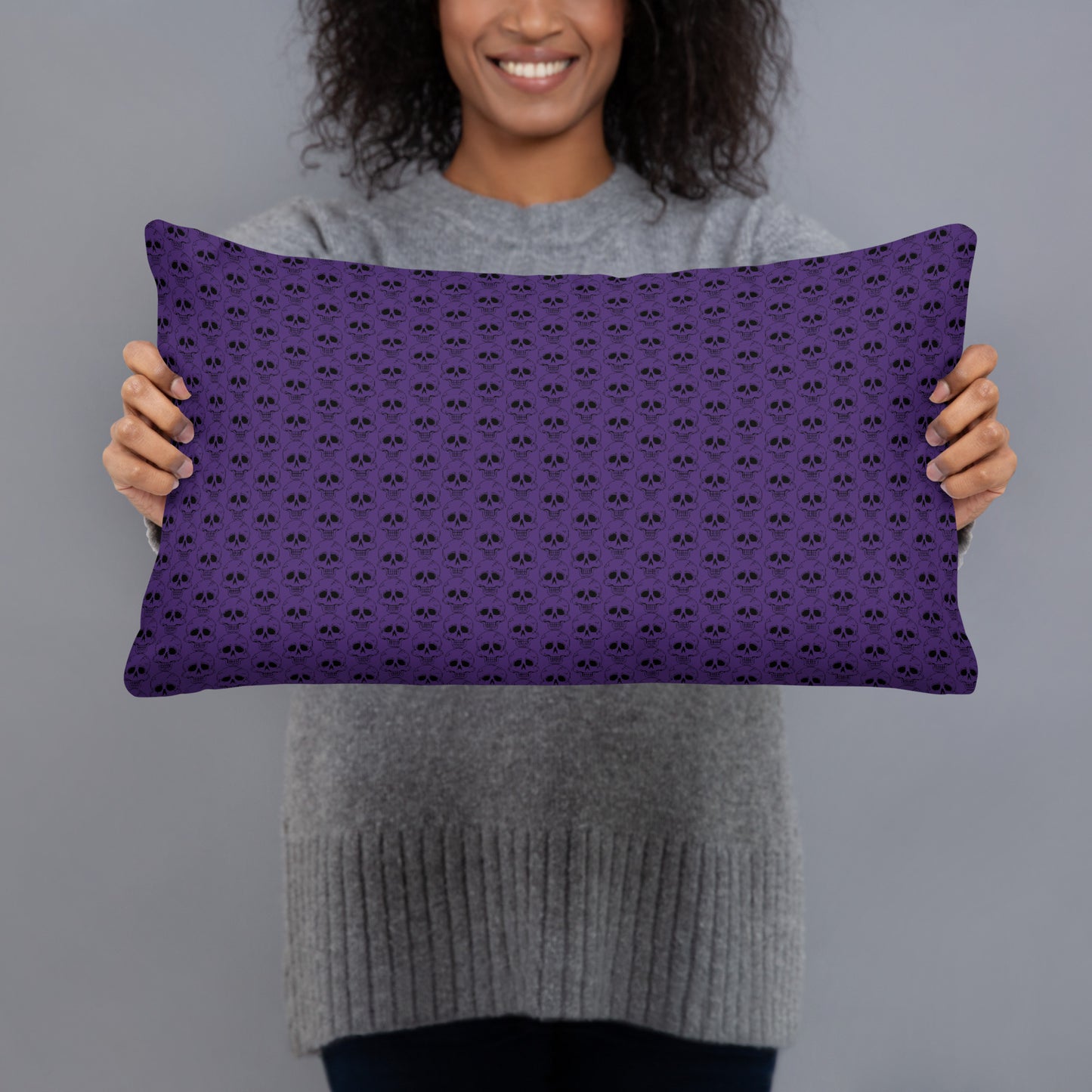 PURPLE LAUGHING SKULL (MINI) PILLOW