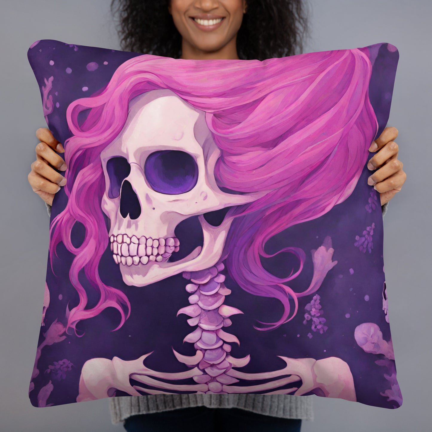 BENNET'S PINK SKELETON PILLOW