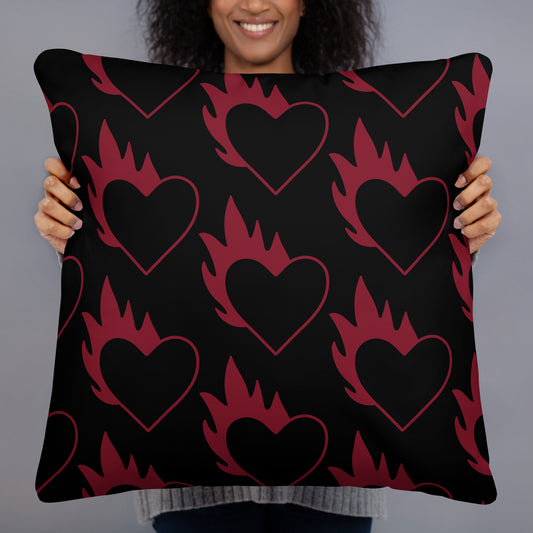 FLAMING HEART ACCENT PILLOW
