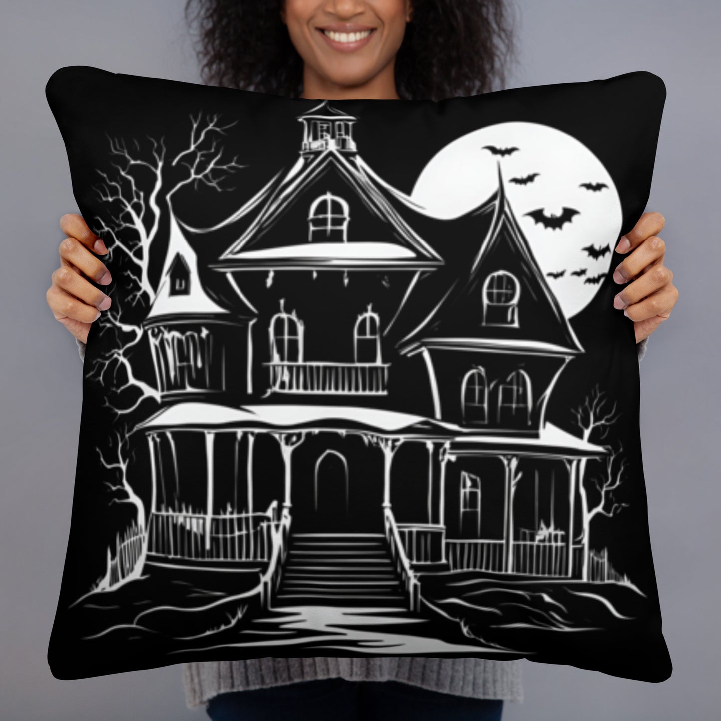 HAUNTED HOUSE ACCENT PILLOW