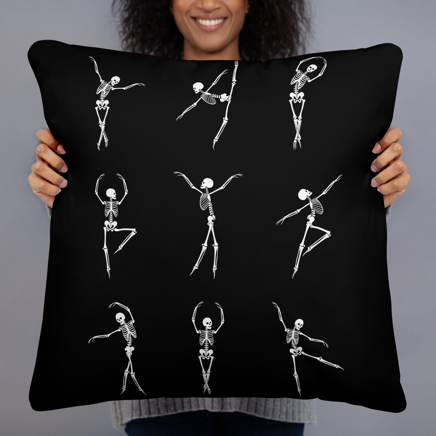 DANCING SKELETONS ACCENT PILLOW