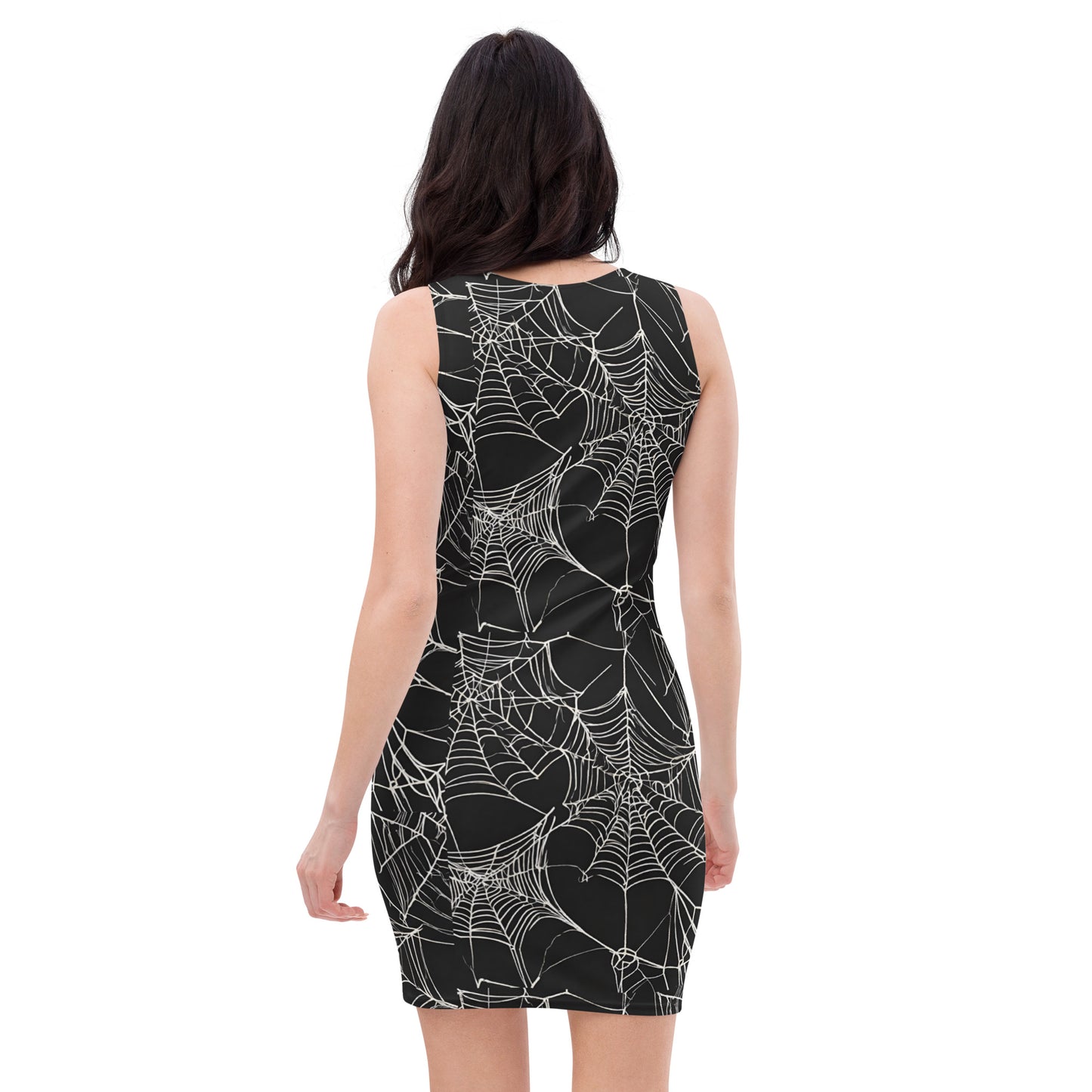WEB OF LIES FITTED DRESS