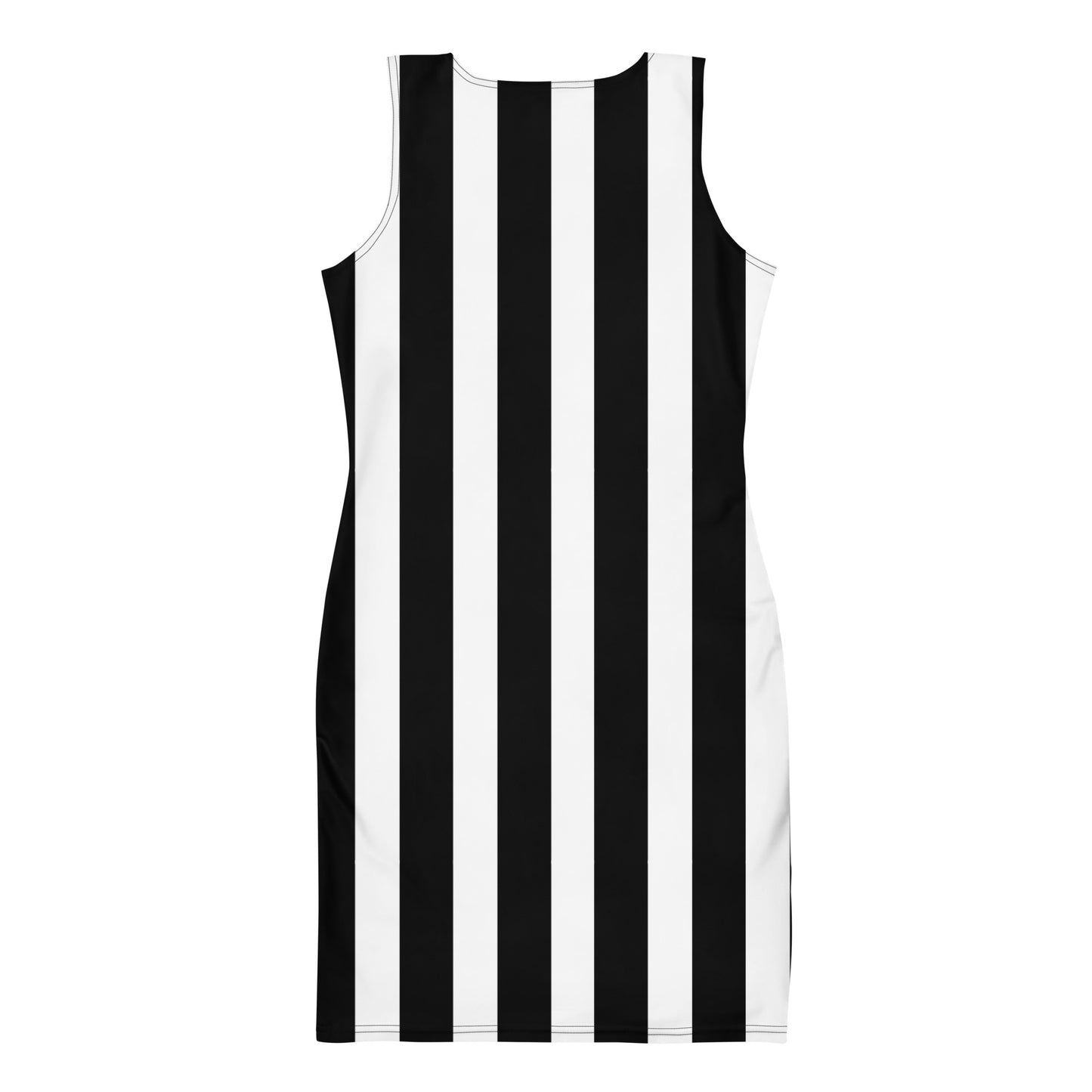 BLACK & WHITE STRIPE FITTED DRESS
