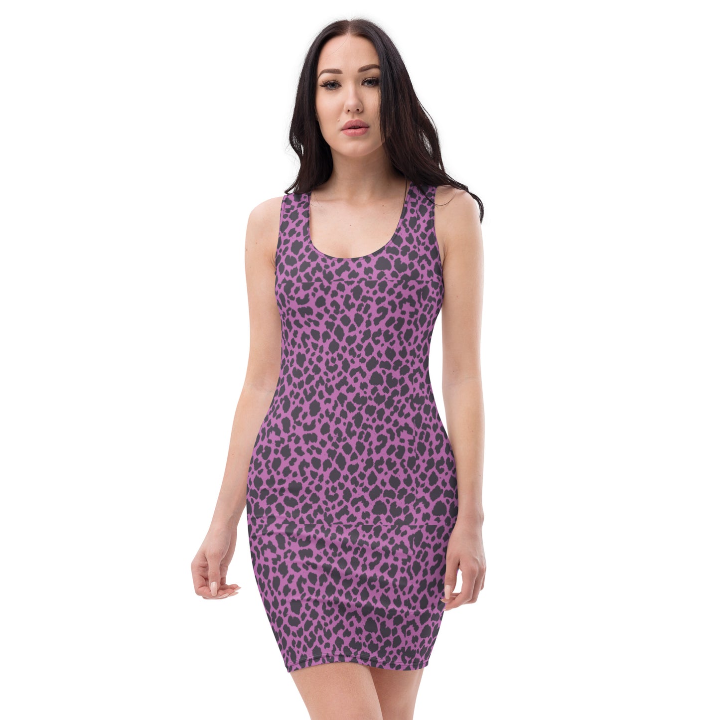 PINK LEOPARD FITTED DRESS