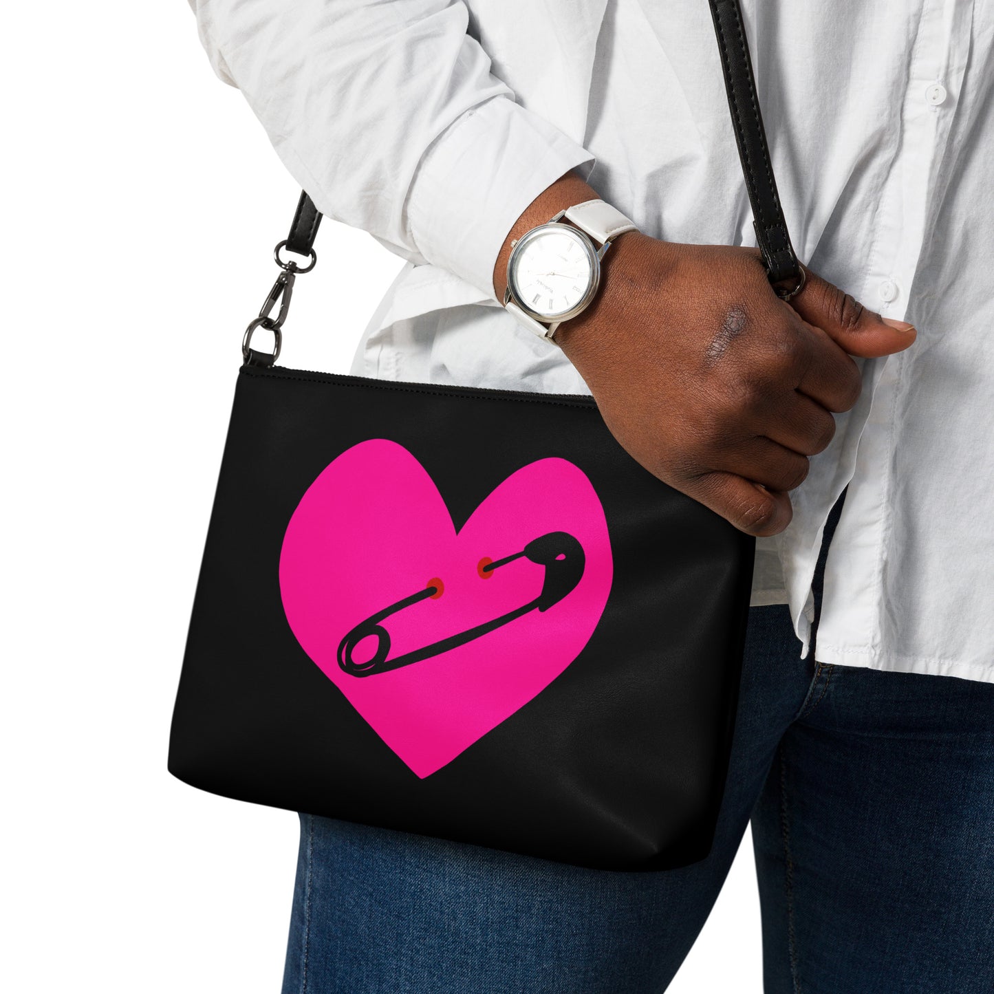 PINNED HEART CROSSBODY BAG