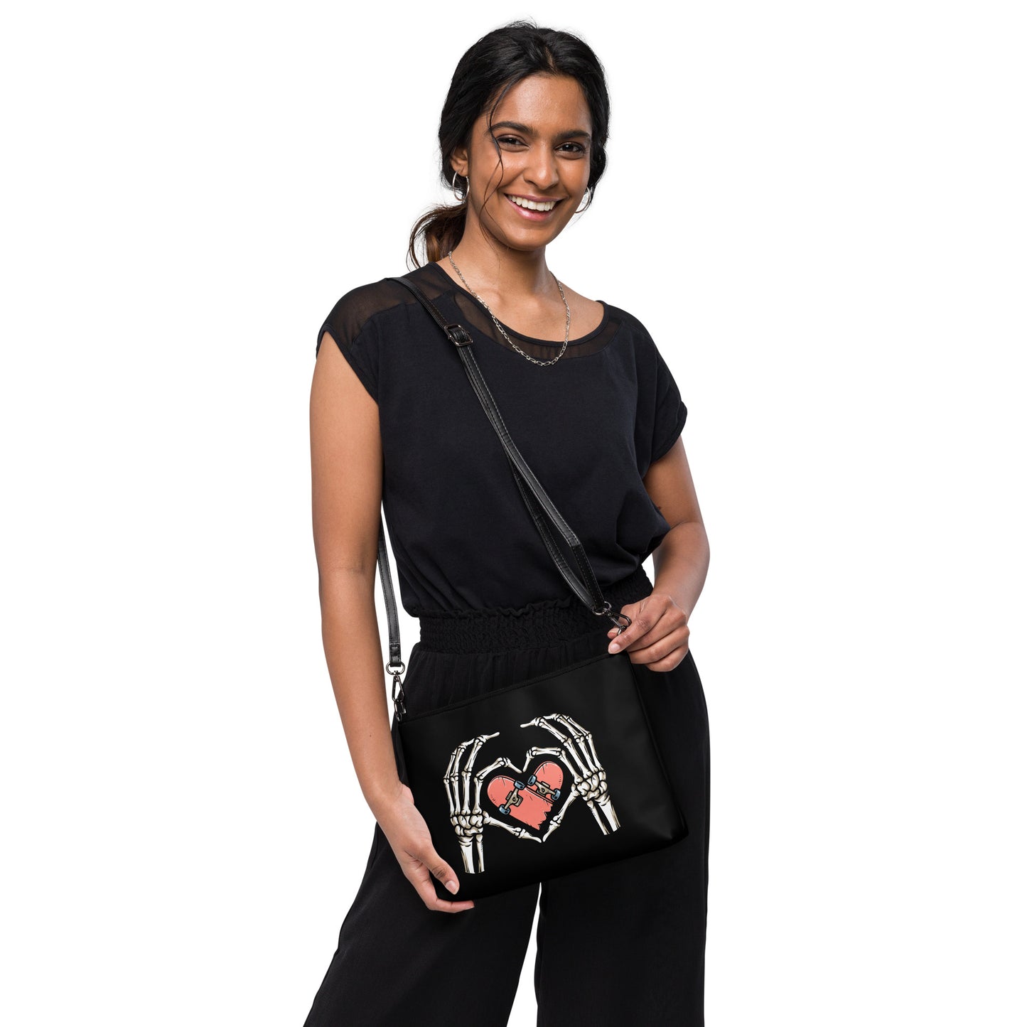 SKATEBOARD HEART CROSSBODY BAG