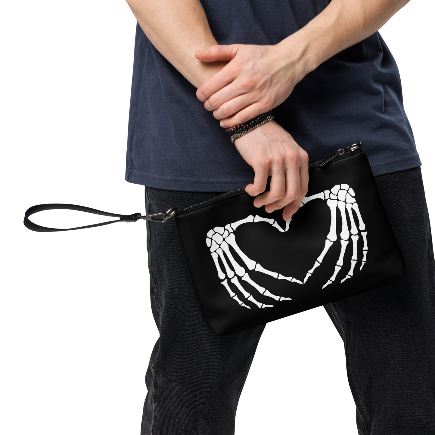 SKELETON HANDS HEART CROSSBODY BAG