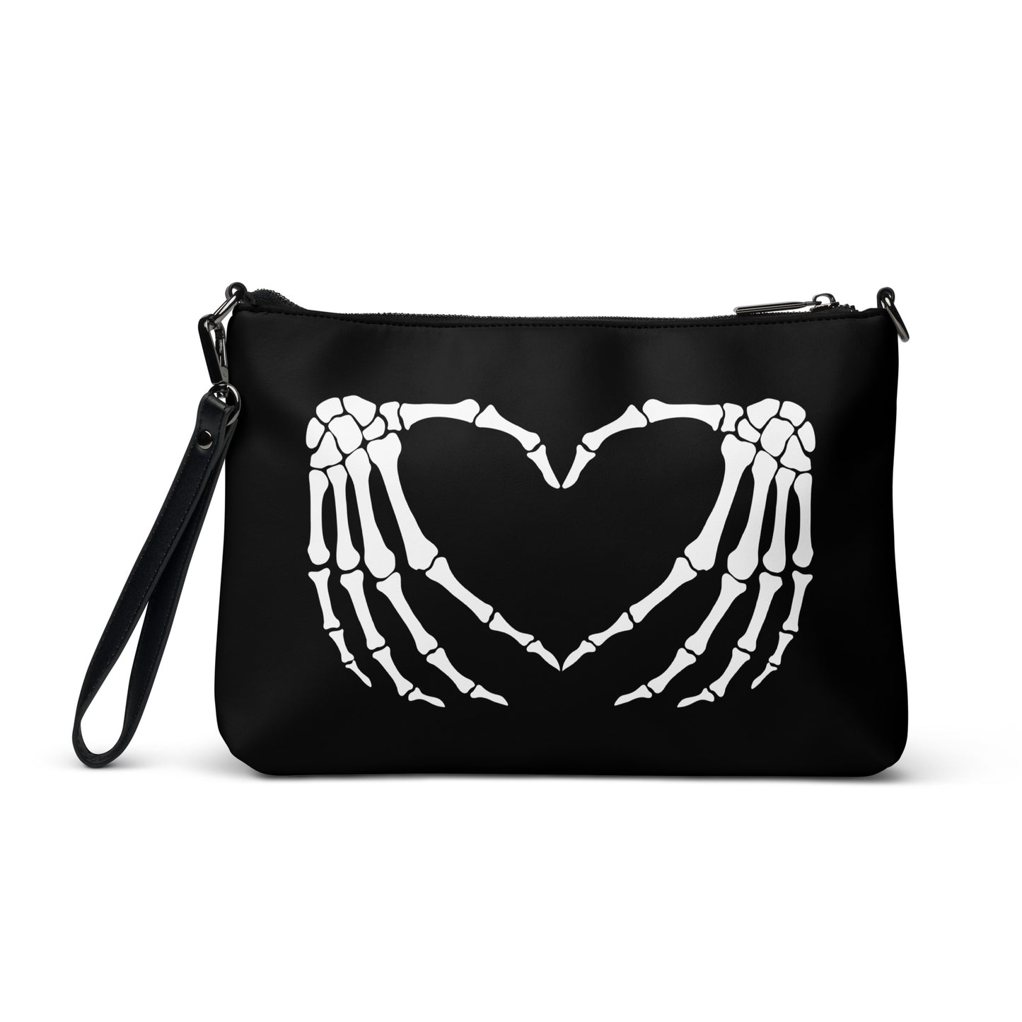 SKELETON HANDS HEART CROSSBODY BAG