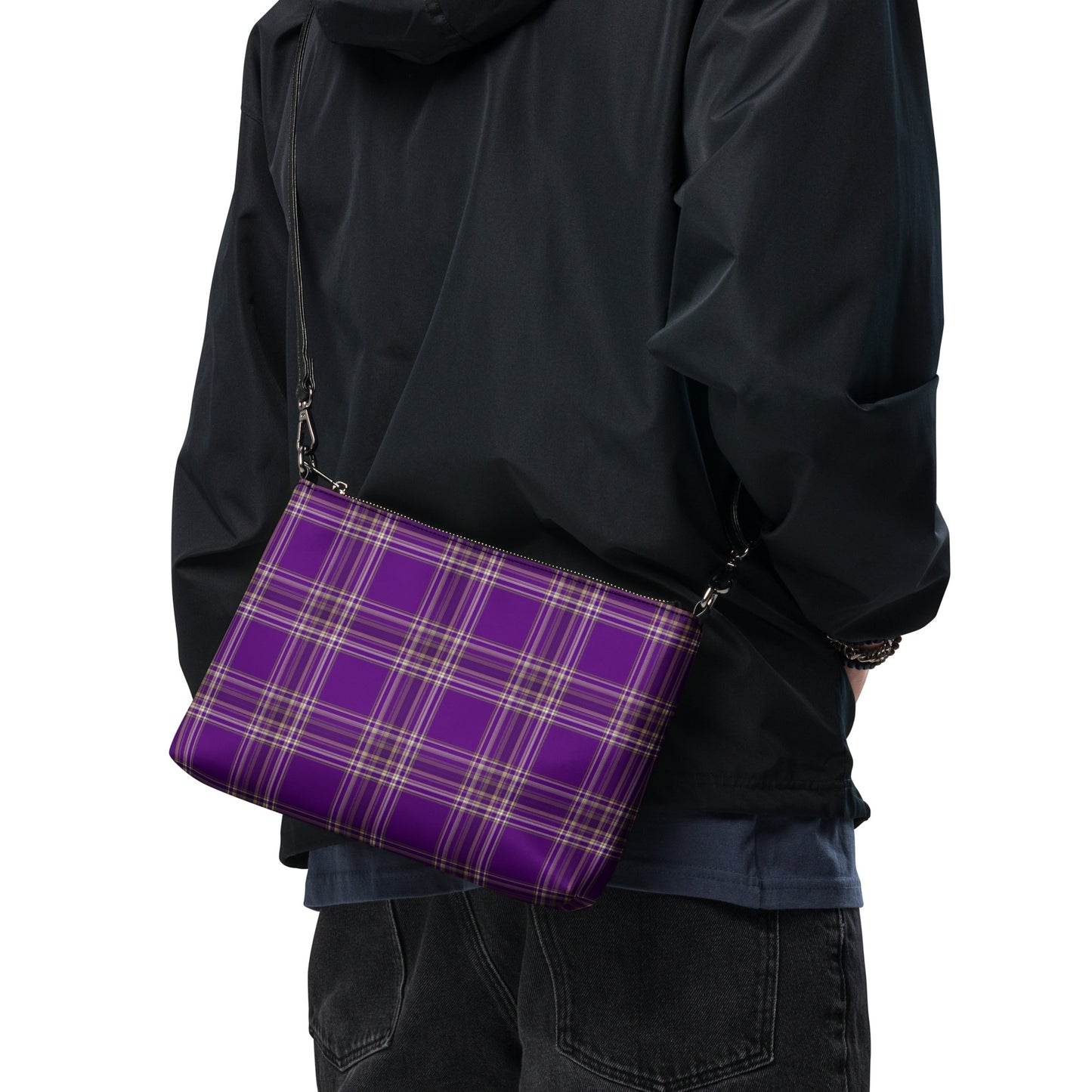 PURPLE PLAID CROSSBODY BAG