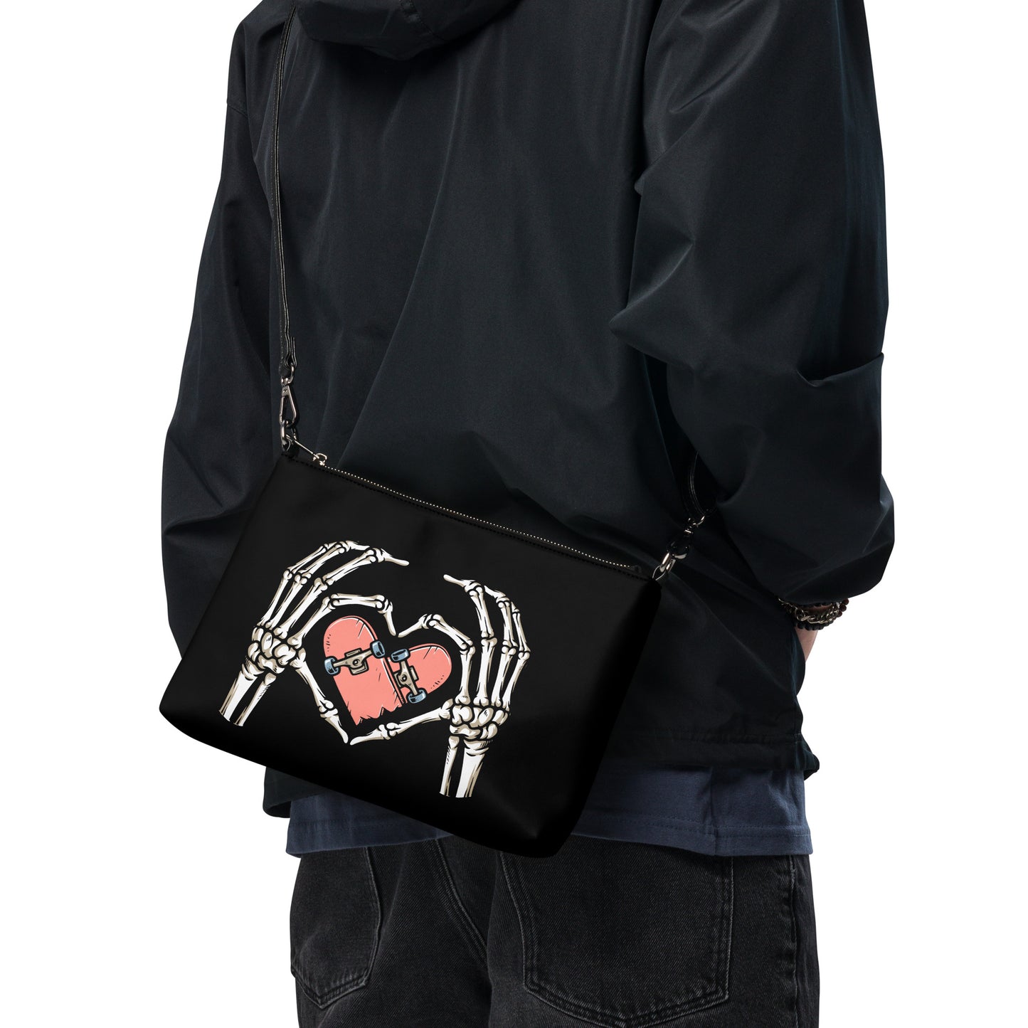 SKATEBOARD HEART CROSSBODY BAG