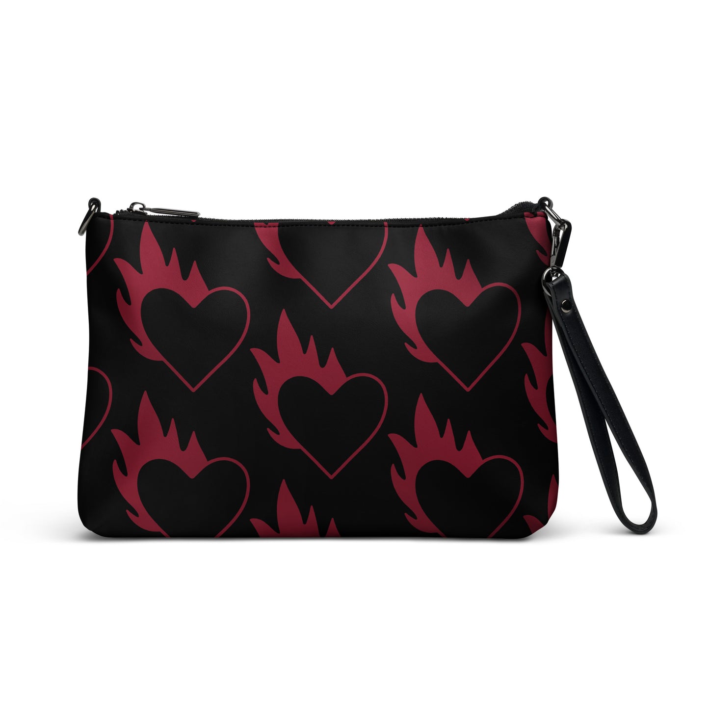 FLAMING HEART CROSSBODY BAG