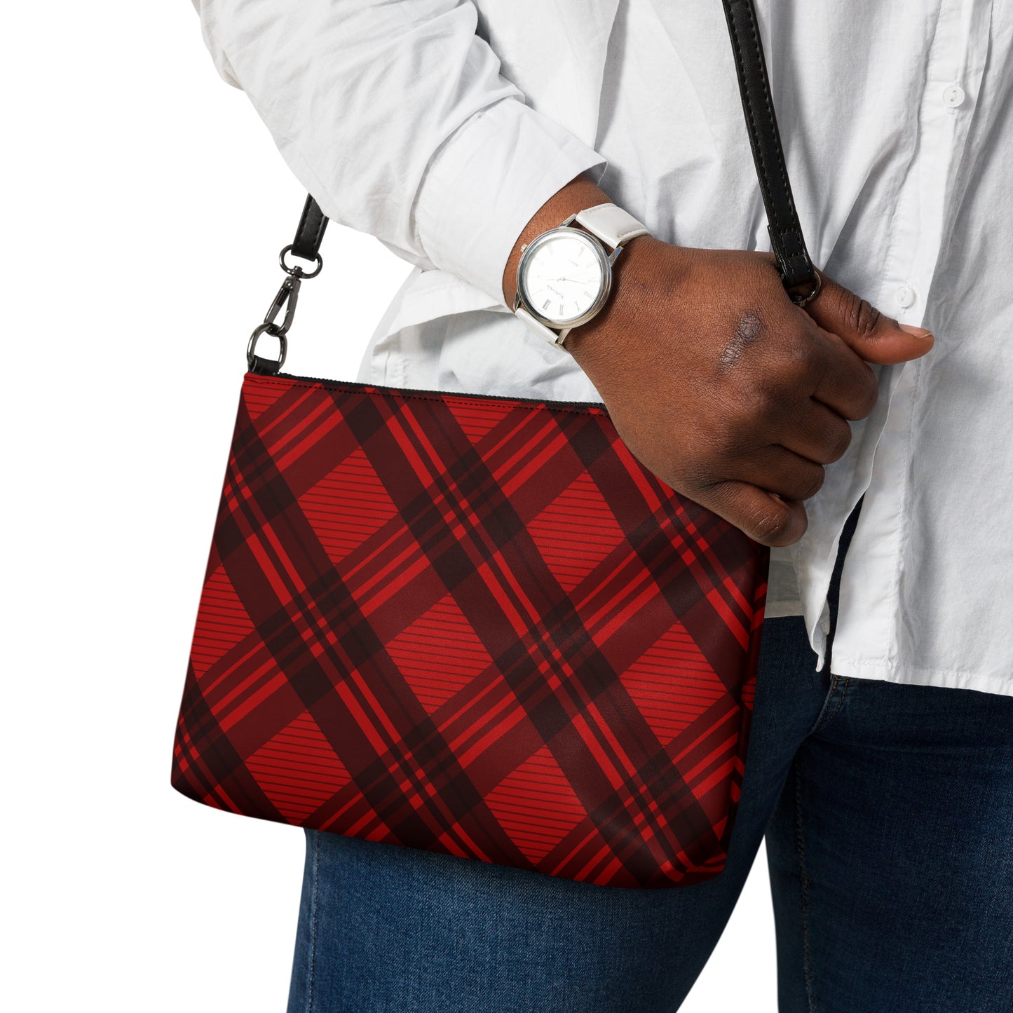 RED PLAID CROSSBODY BAG
