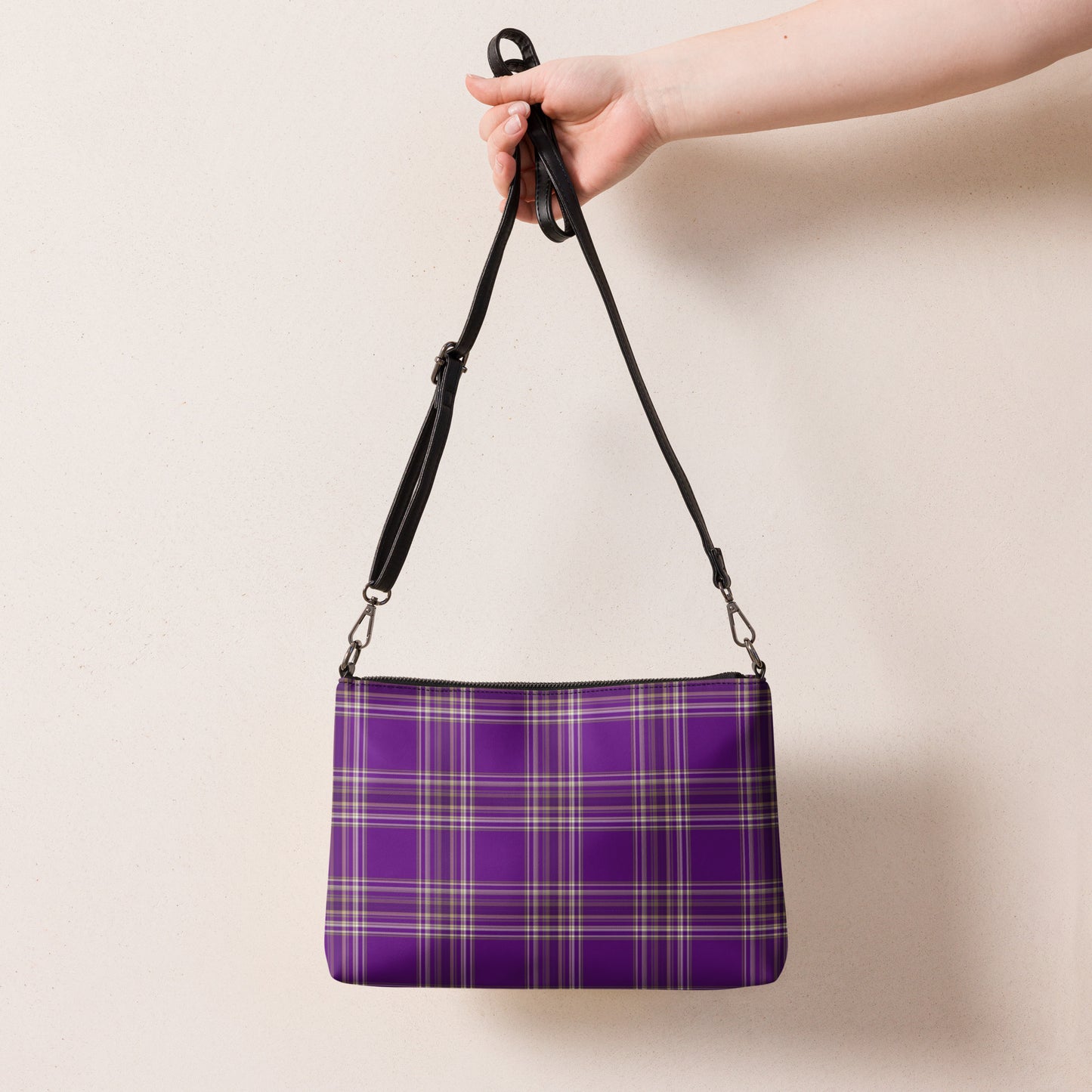 PURPLE PLAID CROSSBODY BAG
