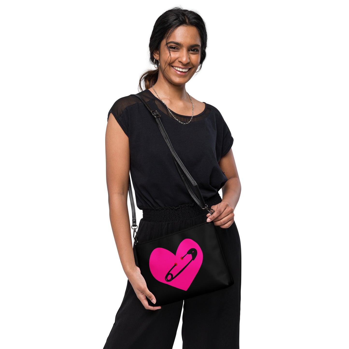 PINNED HEART CROSSBODY BAG