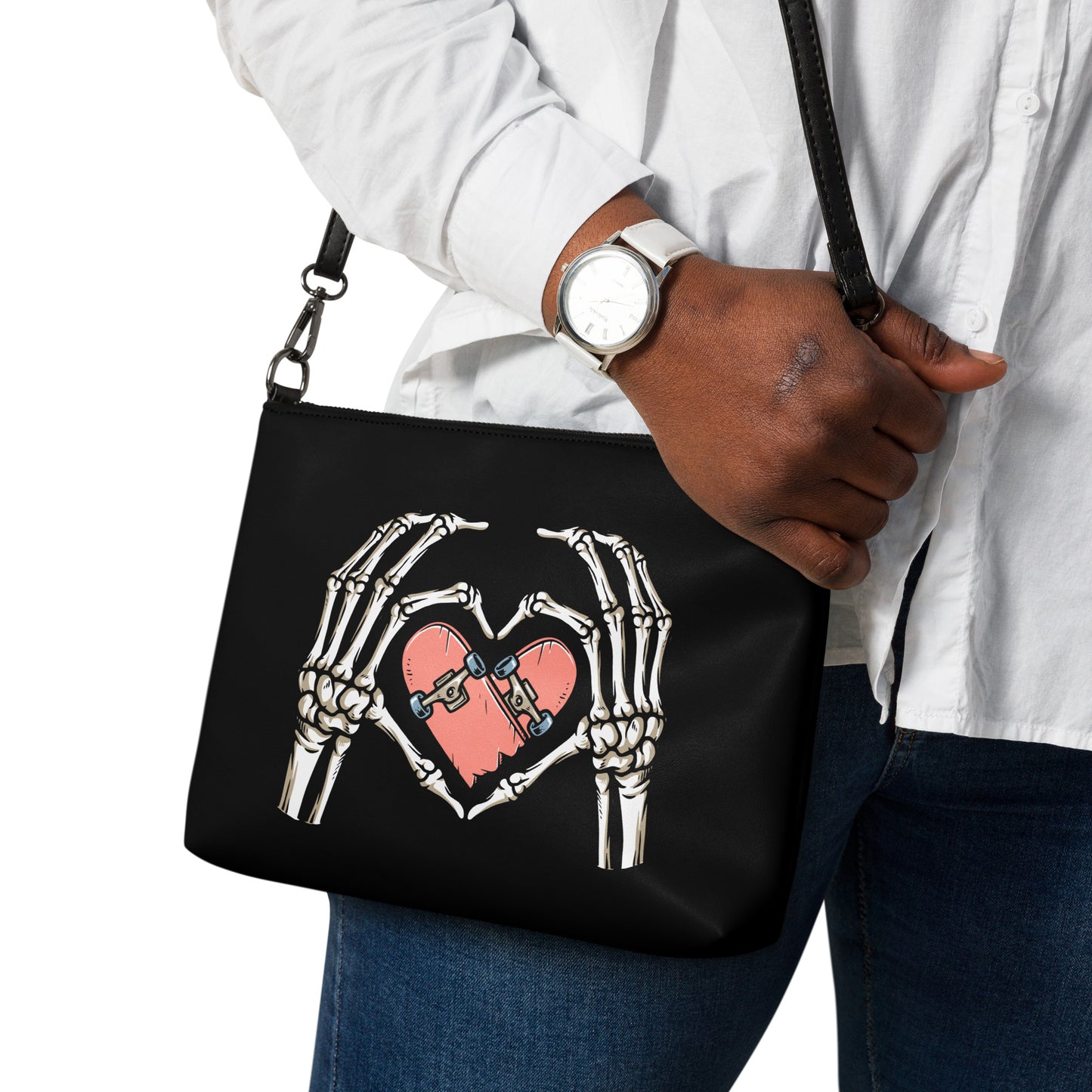 SKATEBOARD HEART CROSSBODY BAG