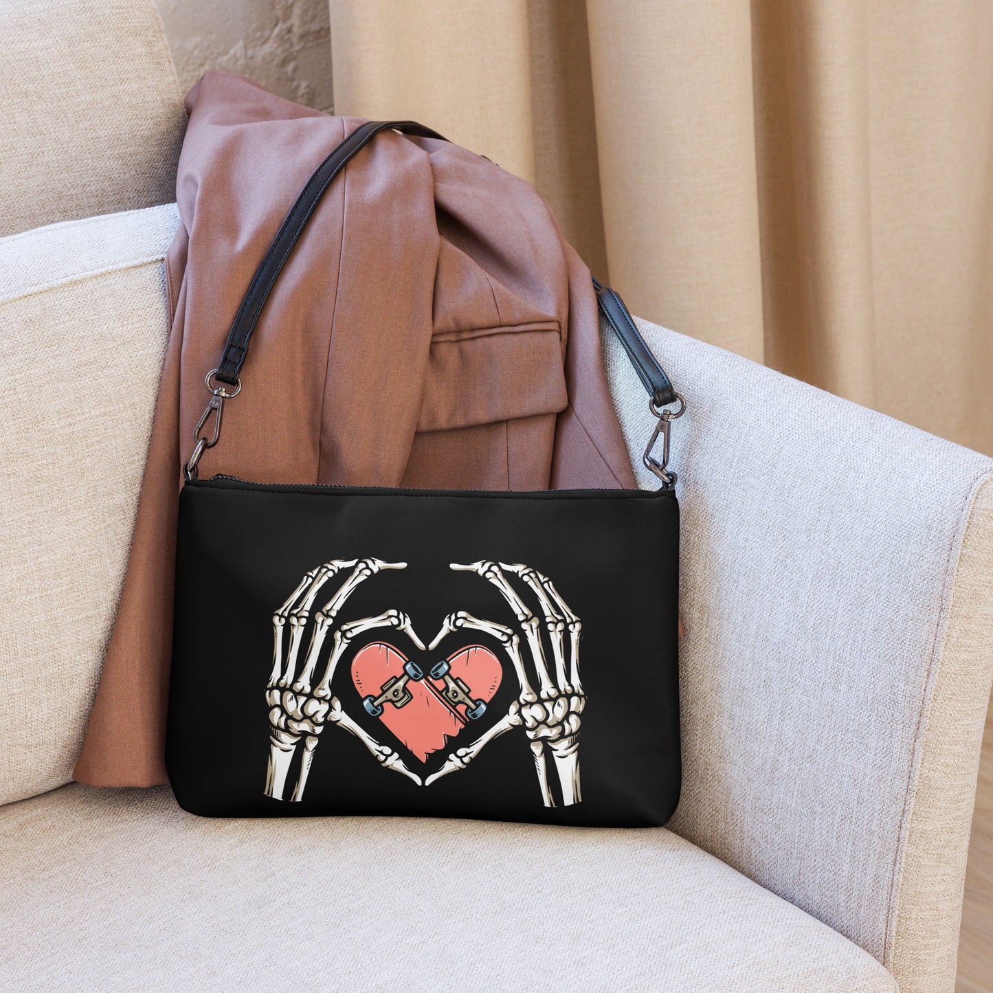 SKATEBOARD HEART CROSSBODY BAG