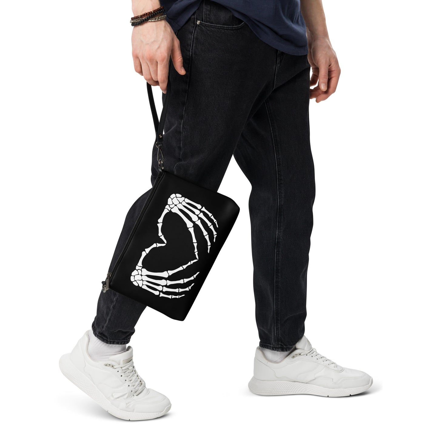 SKELETON HANDS HEART CROSSBODY BAG