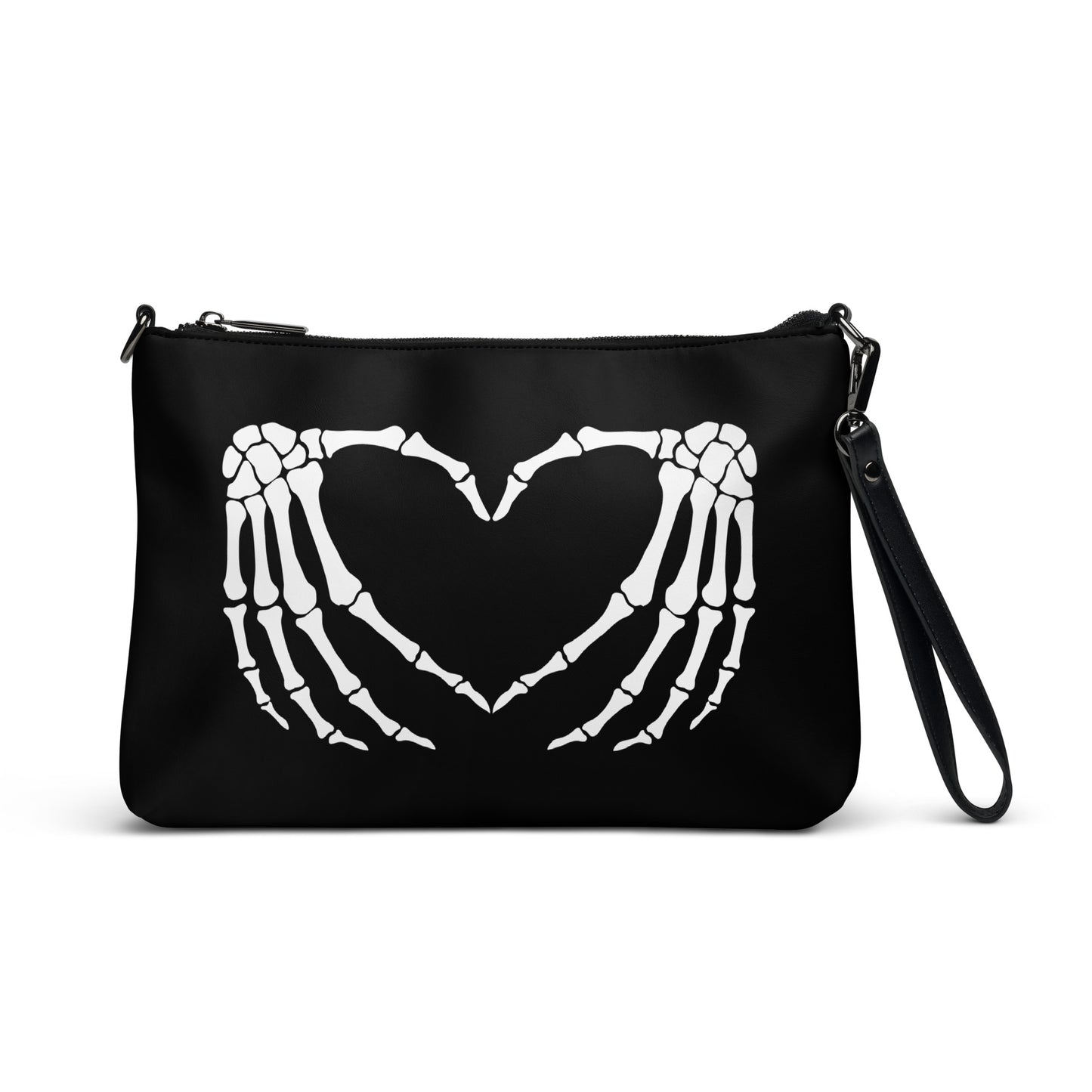 SKELETON HANDS HEART CROSSBODY BAG