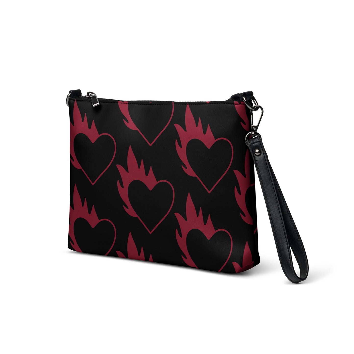 FLAMING HEART CROSSBODY BAG