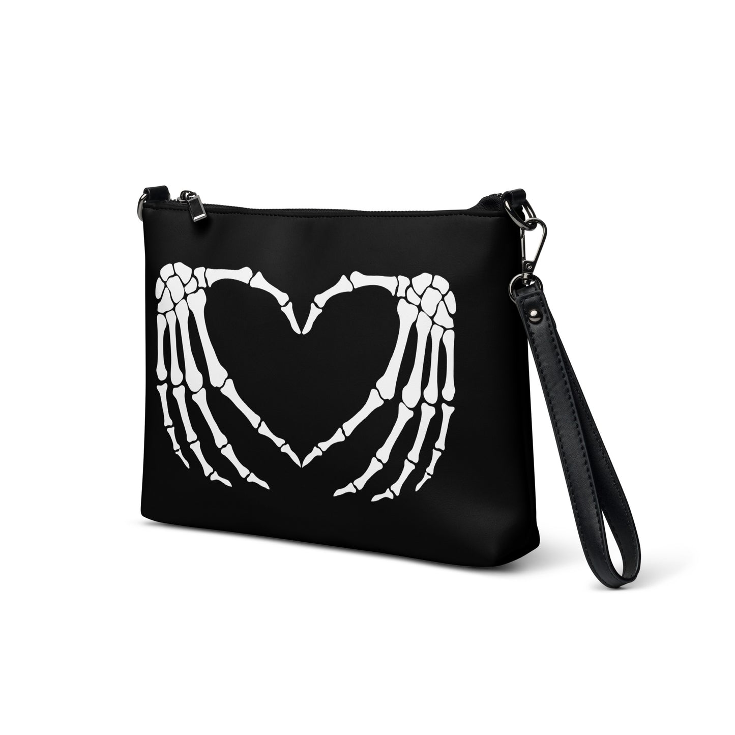 SKELETON HANDS HEART CROSSBODY BAG