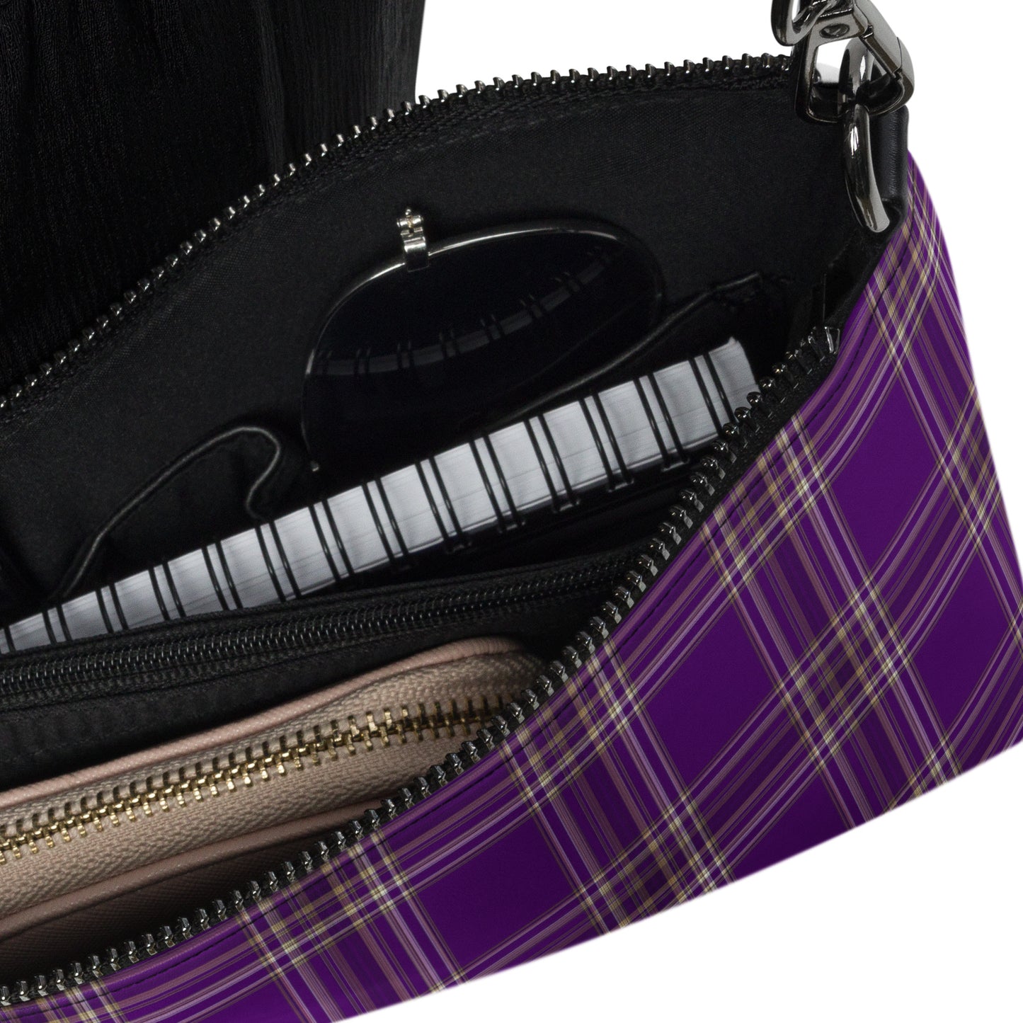 PURPLE PLAID CROSSBODY BAG