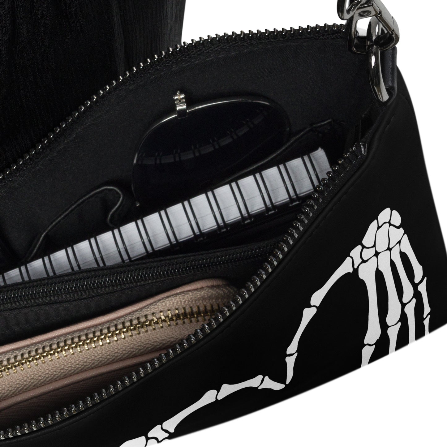 SKELETON HANDS HEART CROSSBODY BAG