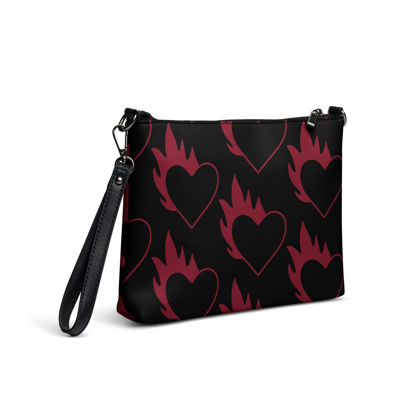 FLAMING HEART CROSSBODY BAG