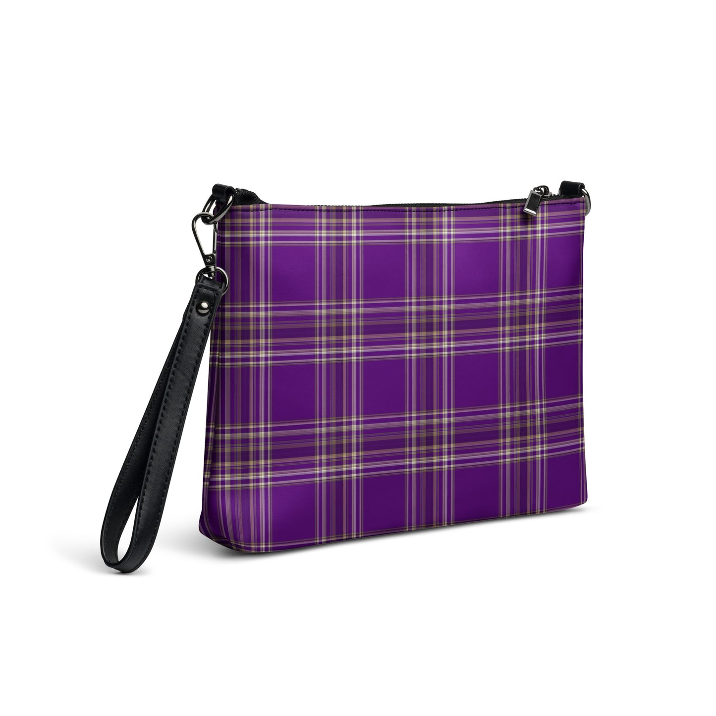PURPLE PLAID CROSSBODY BAG