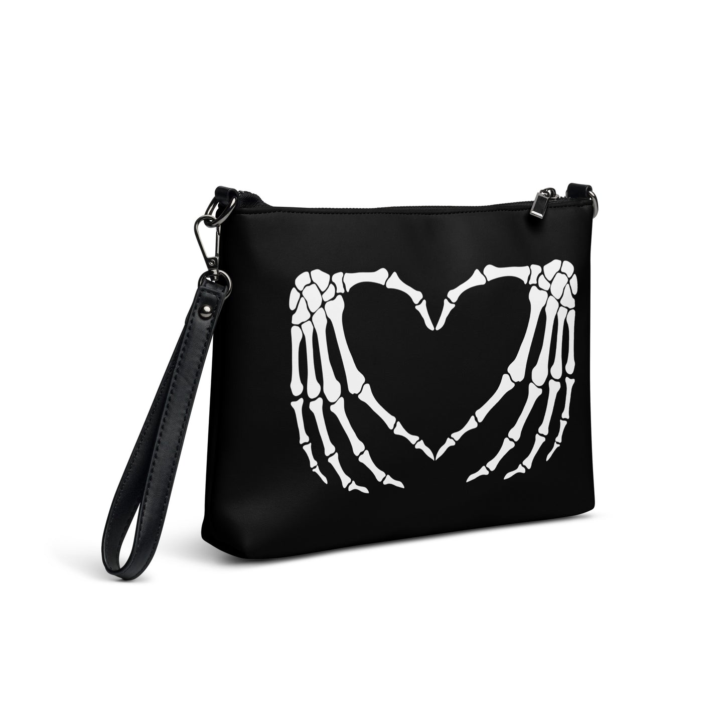 SKELETON HANDS HEART CROSSBODY BAG