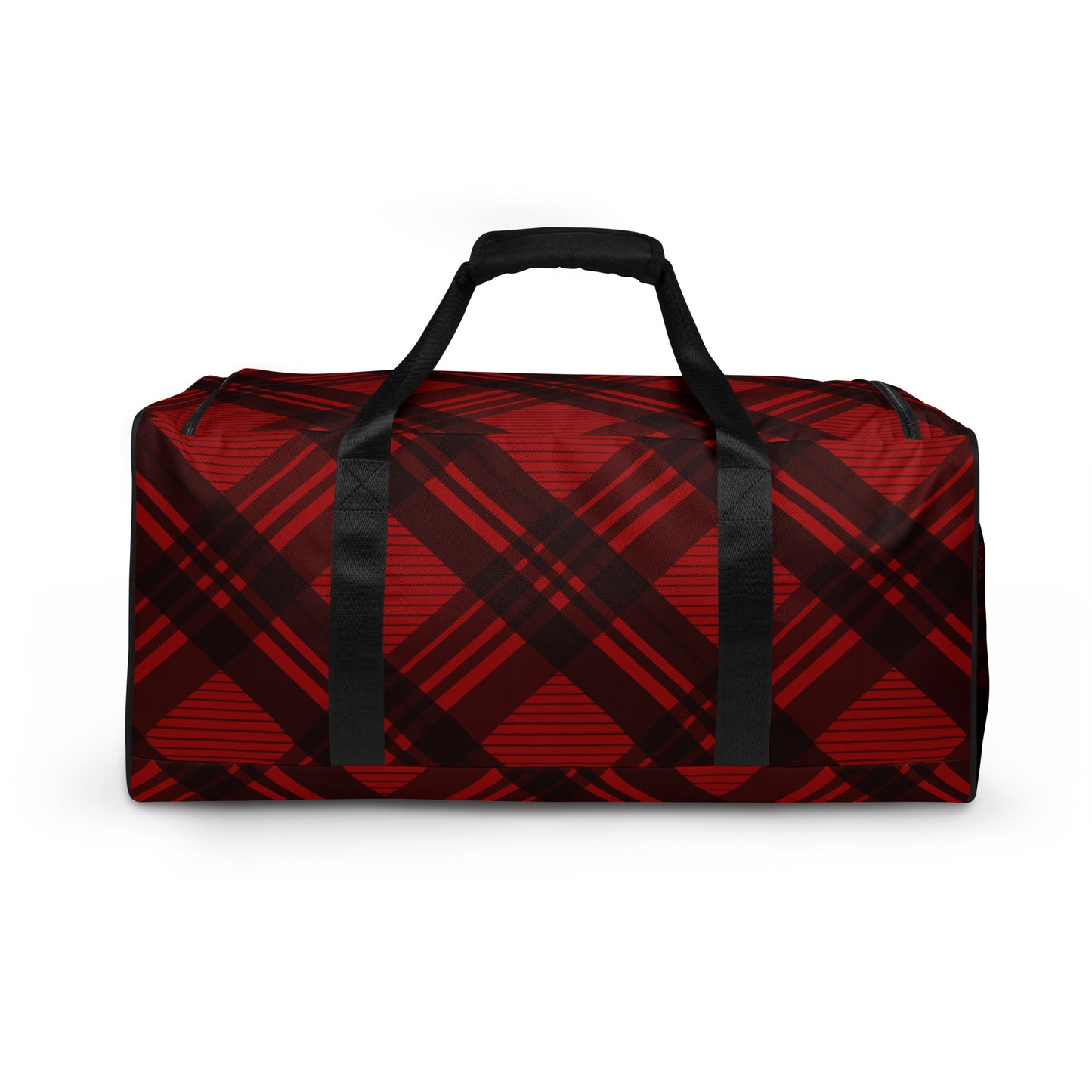 RED PLAID LARGE DUFFEL BAG