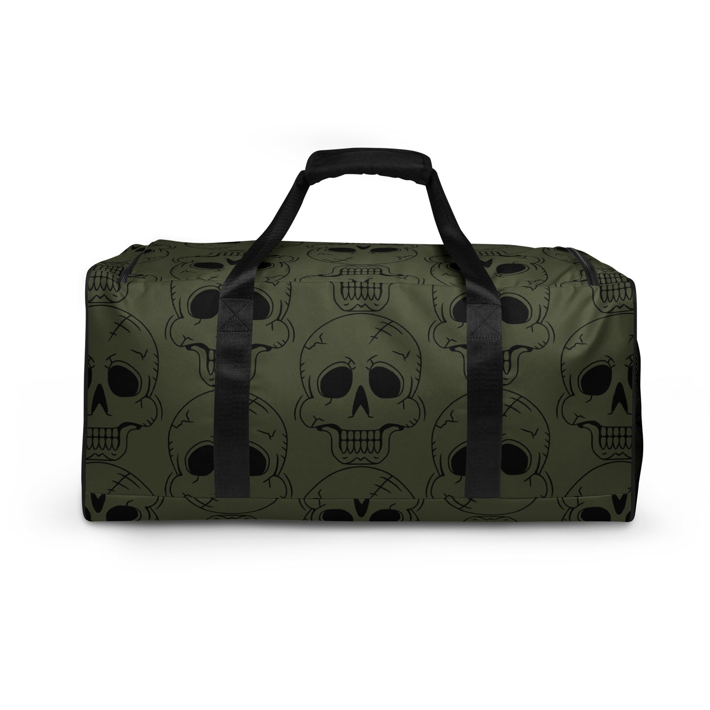 GREEN LAUGHING SKULL LARGE DUFFEL BAG