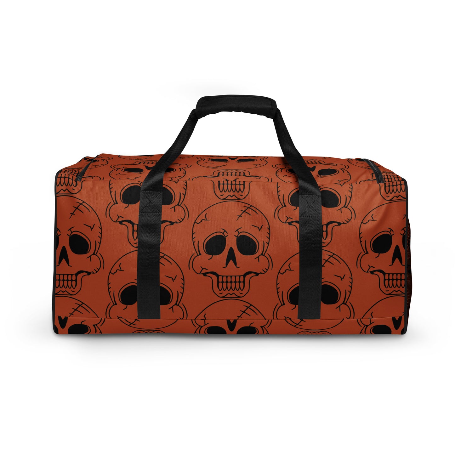ORANGE LAUGHING SKULL LARGE DUFFEL BAG