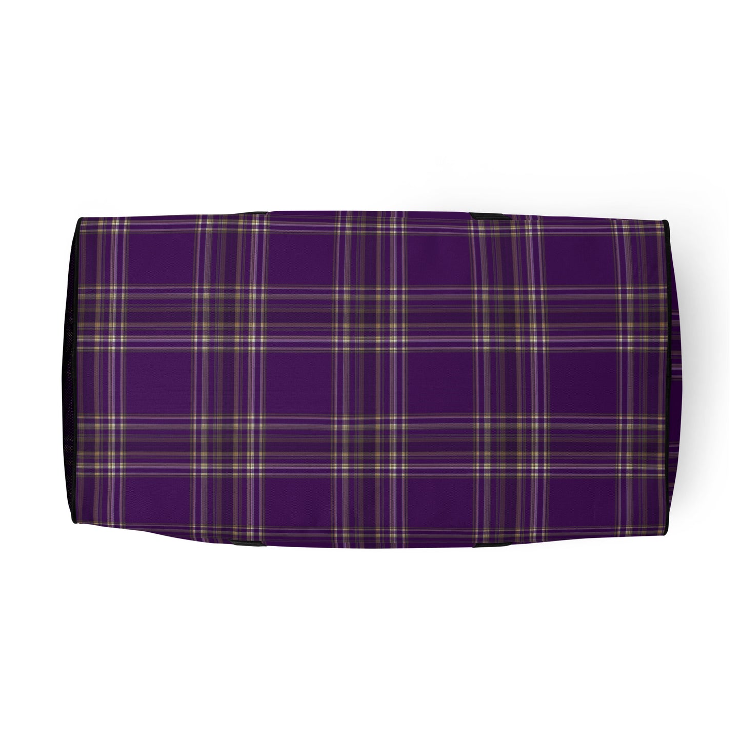 PURPLE PLAID LARGE DUFFEL BAG