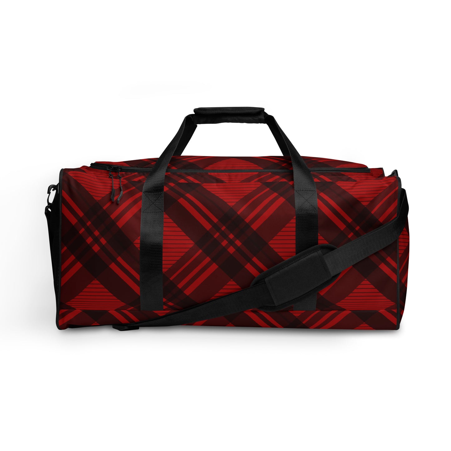 RED PLAID LARGE DUFFEL BAG