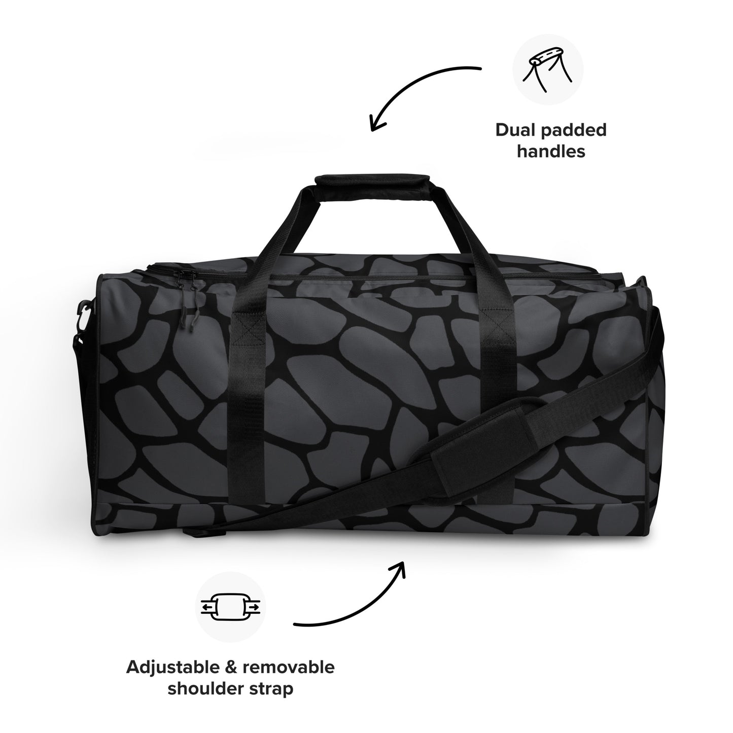 GRAY SNAKESKIN LARGE DUFFEL BAG