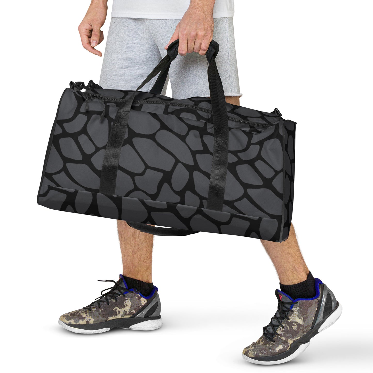 GRAY SNAKESKIN LARGE DUFFEL BAG