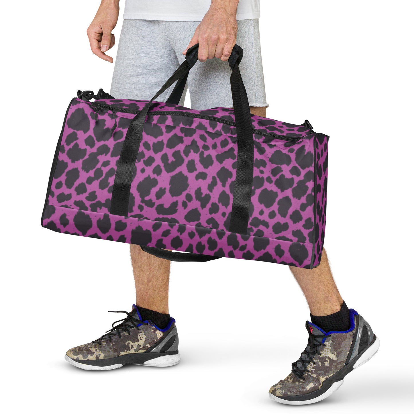 PINK LEOPARD LARGE DUFFEL BAG