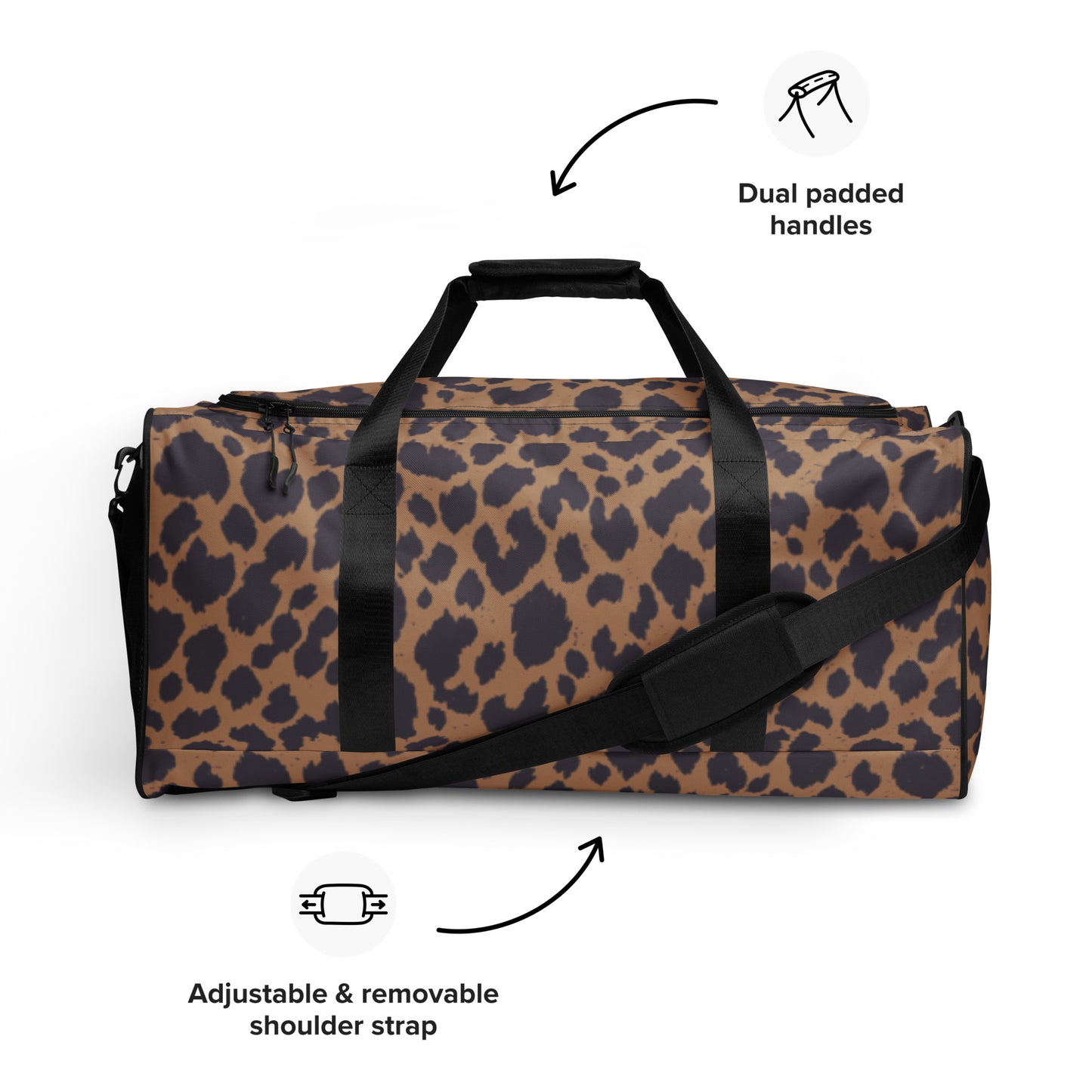 LEOPARD PRINT LARGE DUFFEL BAG