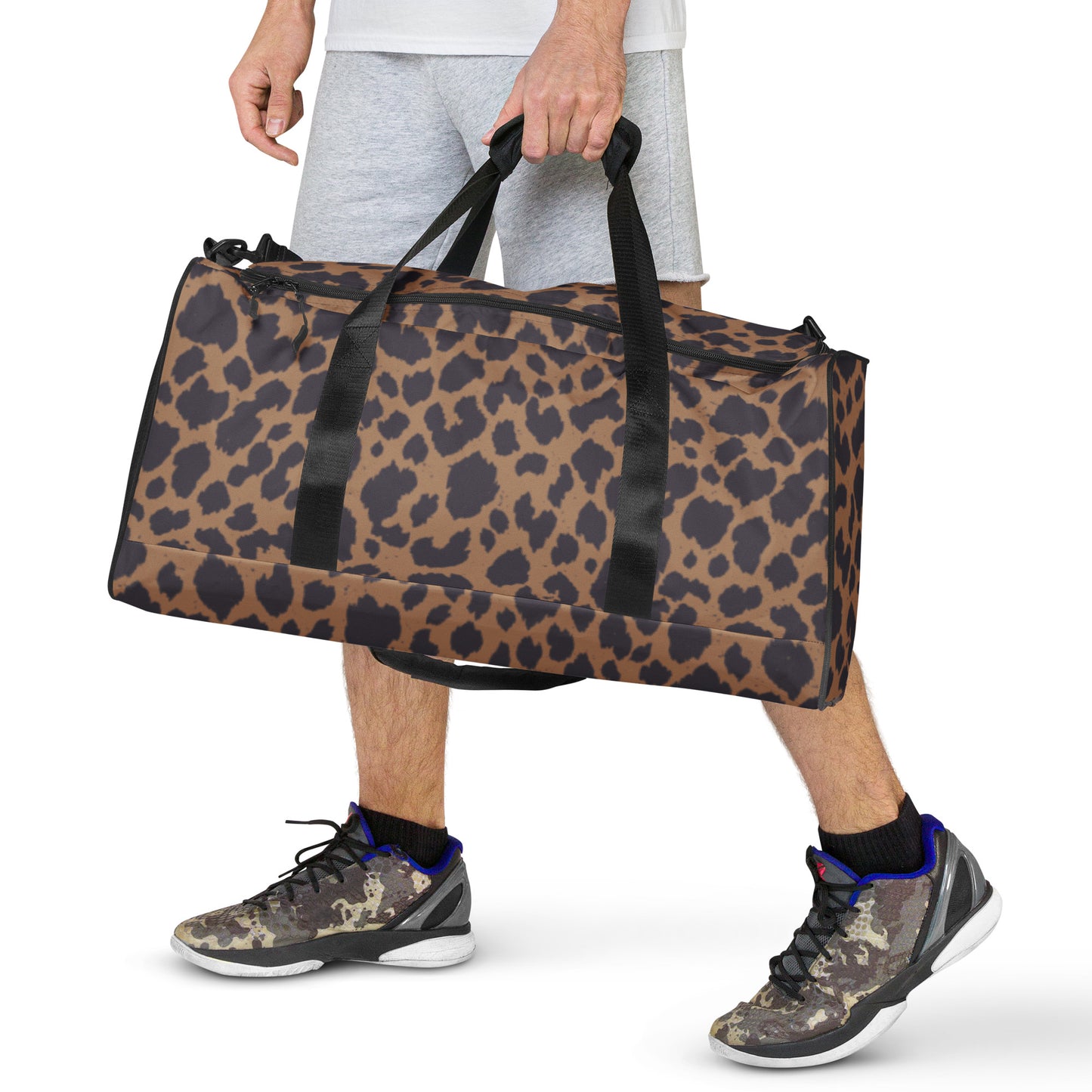 LEOPARD PRINT LARGE DUFFEL BAG
