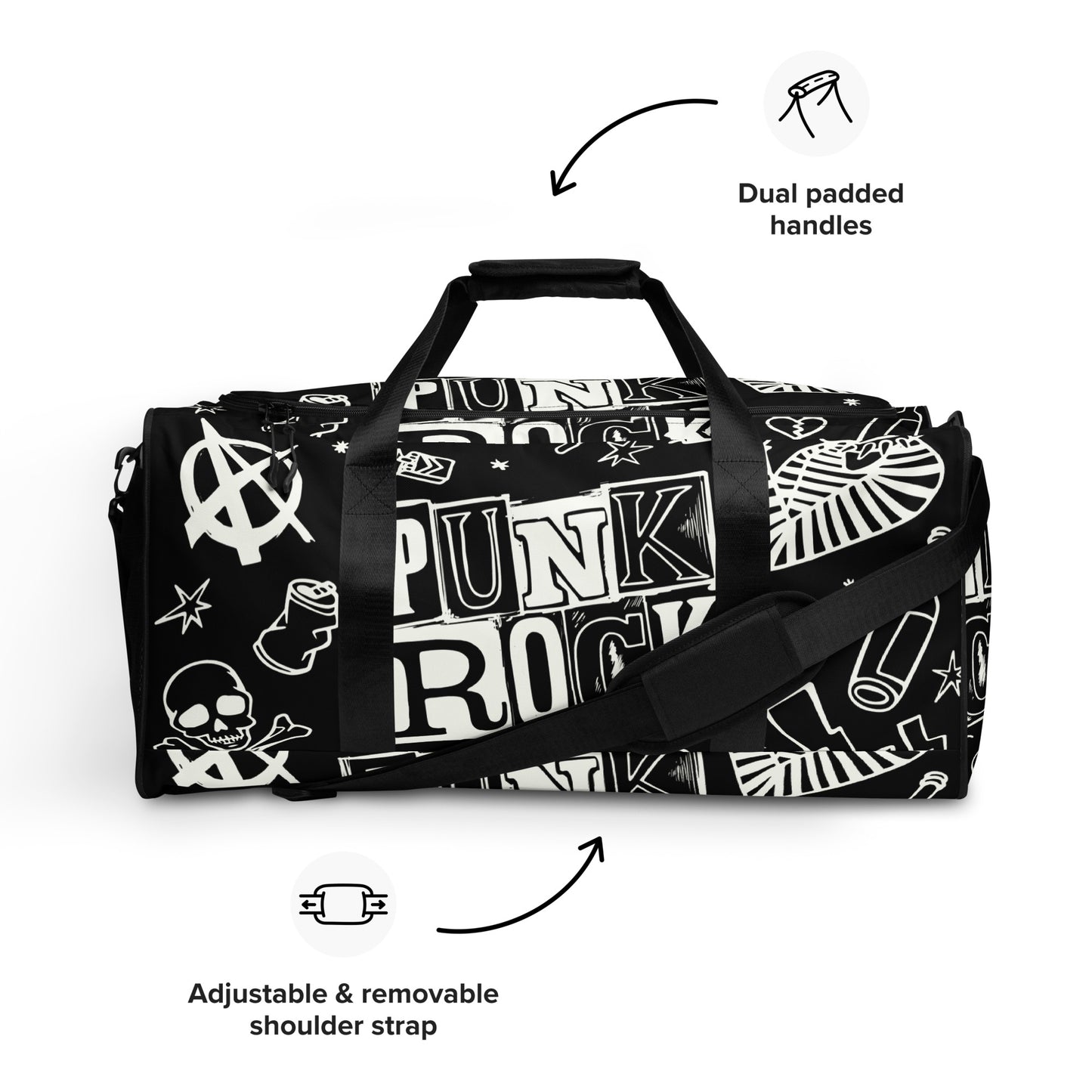 PUNK'S NOT DEAD LARGE DUFFEL BAG