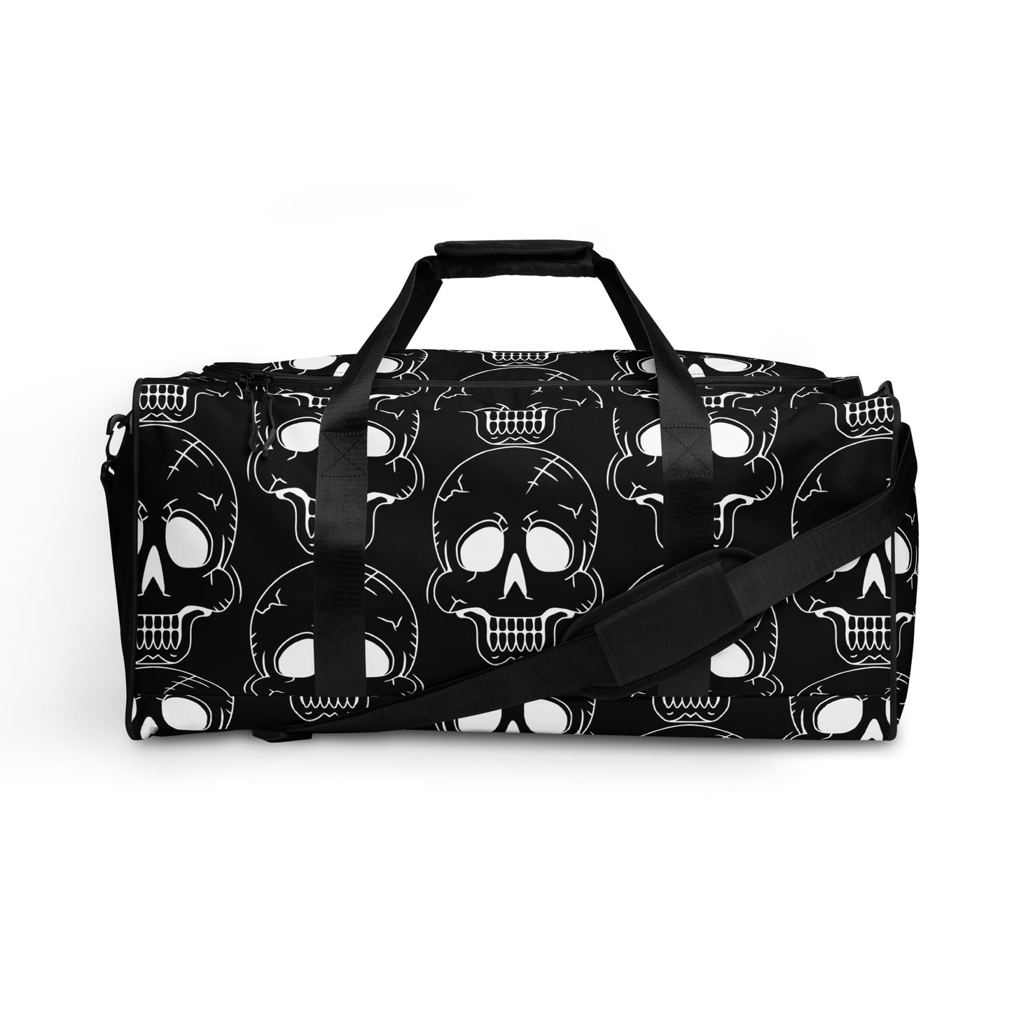 BLACK LAUGHING SKULL LARGE DUFFEL BAG